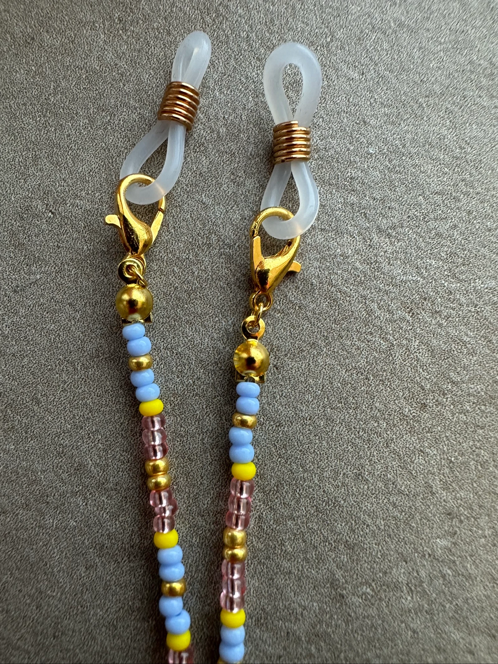 Eyeglass strap light pink, light blue and yellow – photo 2